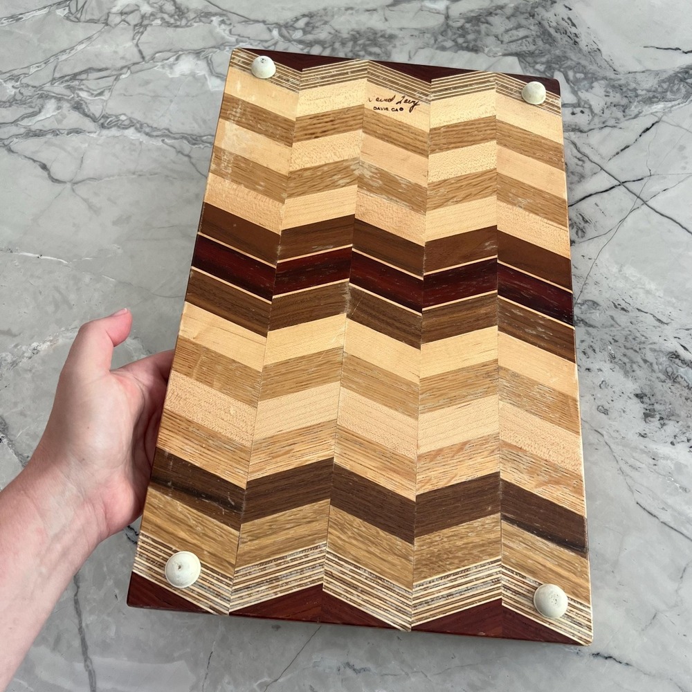 Exotic wood chevron cutting board by David Levy - Picture 5 of 9